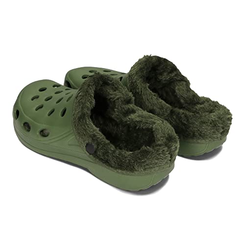 PLAME Męskie buty Eva Clogs z podszewką, ciepłe kapcie domowe buty ogrodowe 41-46 EU