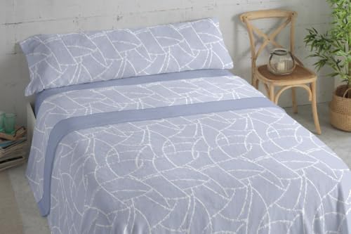 TEJIDOS EL MUNDO SÁBANAS TÉRMICAS CORALINA ARAE - 105 cm., Azul