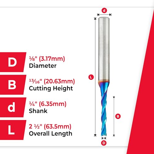 Image of Amana Tool - 46225-K Solid Carbide Spektra Extreme Tool Life Coated Spiral Plunge 1 /8 Dia