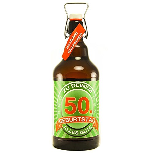 Bier Geschenk zum 50.Geburtstag Geburtstagsgeschenk fünfzigster Geburtstag XXL 2 Liter Riesenbierflasche zum 50. Geburtstag Cover