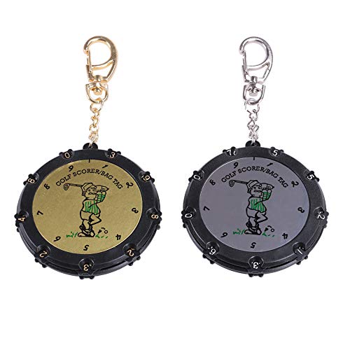 How True 2 Pcs Golf Score Stroke Counter 18 Holes 9 Shots Golf Score Keeper With Clip Keychain #TOP8