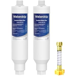 Waterdrop Hard Water Filter for Hose Car Wash, Water Deionizer for Car Washing, Window, Boat, Marine, Motorcycle, Yard Cleaning, Wash Spot Free, 2 Pack with Hose Protector Filter 2 Pack with