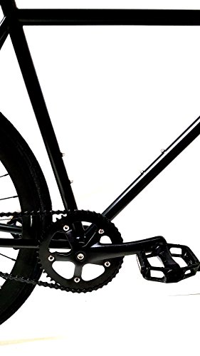 Fixer Bike Road Bike Alumium Alloy Urban Bike Flip Flop Hub City Bike Riser Bar 700c 54cm Road Bike (Black) - Thumbnail 3