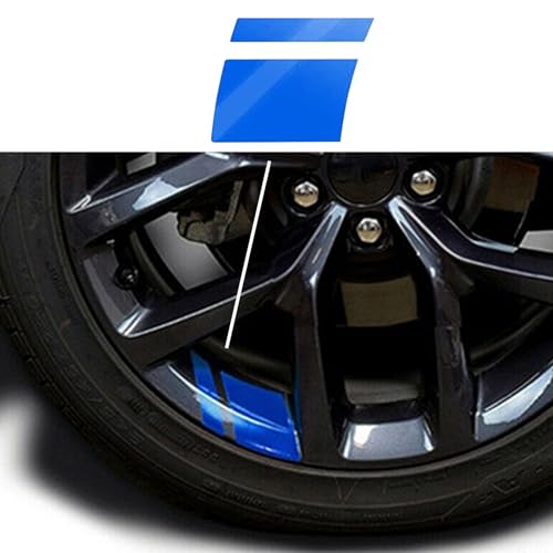 Slykew 6 PCS Car Wheel Rim Decal for 18In to 21In Wheels, Reflective Waterproof Automotive Stripes Decorative Stickers, Universal Tire Rim Accessories for Truck SUV Car Bike Motorcycle (Blue) - Thumbnail 3