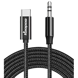 USB Type C to 3.5mm Male Aux Cable, KOOPAO 2M USB-C to 3.5mm Earphone Stereo Cord Compatible with Pad Pro 2018 Google…