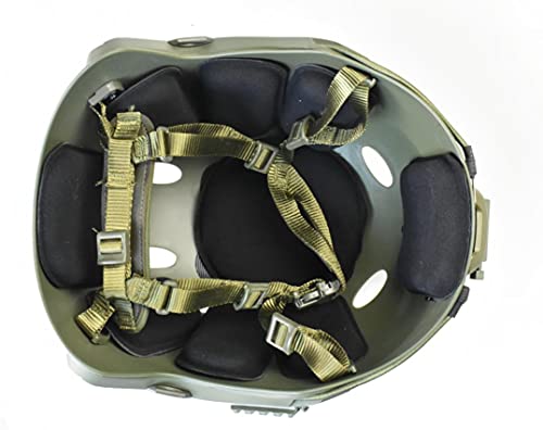 Tactical Fast Helmet with Ear Protection Foldable Half Face Airsoft Mesh Mask and Tactical Goggles for Airsoft Paintball Hunting Shooting Outdoor Sports - Thumbnail 6