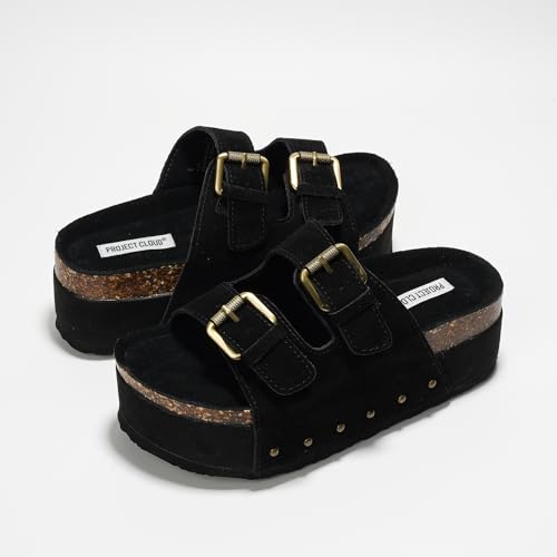 Project Cloud Platform Sandals Women Footwear - Genuine Leather and Durable EVA Sole for Non-Slip and Comfortable Platform - Fashion Summer Sandals for Women 2025 (Oliy)