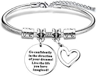 Inspiration Bracelet,Women Lady Girl Silver Pendant Snake Bracelet Encouragement Gift.