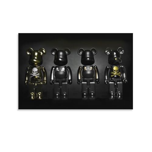 ベアブリックアートパネル Bearbrick画像装飾 暴力熊ポスター アートパネル キャンバス ポスター 壁アート 誕生日ギフト ホームアートワーク すぐに掛けられます16x24inch(40x60cm)