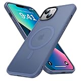 Picture of Faiono Magnetic for iPhone 13 Case & iPhone 14 Case for MagSafe [10FT Military Grade Protective] Slim Translucent Matte Back Silicone Edge for iPhone 13 / iPhone 14 Phone Case (6.1"), Sky Blue
