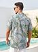 Havana Breeze Men's Hawaiian Button Shirts Breathable & Luxurious Silk Blend Short Sleeve Blouse for Vacation Green Leaf L