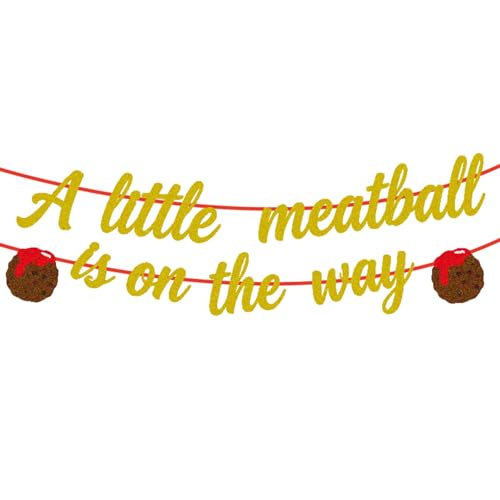 Meatball Baby Shower Banner with Glitter Meatballs