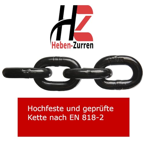 2-Strang 6mm Kettengehänge Anschlagkette Krankette EN 818-4 schwarz GK8 hochfest und geprüft Tragfähigkeit:1,6t Beschlagteile nach EN 1677-2 (1m ohne Verkürzungseinheit)