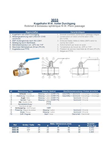Valvola a sfera GENEBRE 303306 con manico con