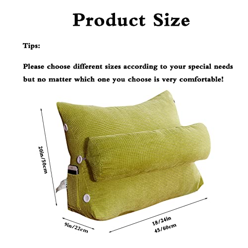 Luhameg Soft Reading Backrest,Adjustable Back Wedge Cushion Triangular Pillow,Sofa Office Chair Rest Cushion Neck Support Reading Pillow,For Adults Reading/Tv/Sitting Up In Bed,L-24In/60Cm #TOP1
