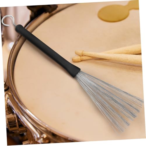 BESPORTBLE 2 piezas Baquetas Retráctiles de Alambre de Acero para Batería con extremos de goma Duraderas para toque de volumen bajo Diseño de loop fácil de usar para bateristas miniatura 5