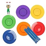 Hryx Platos De Malabares, 6 Platos Giratorios Y 6 Palos, Accesorios De Acrobacia De Circo, Platos De Malabares Coloridos, Suministros para Fiestas De Payasos, Juego para Niños Y Adultos,B