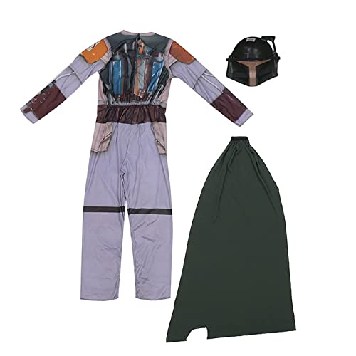 Boys Boba Fett Costume Mandalore Bounty Hunter Armor Children Warrior Helmet Robe Outifits Dress Up Halloween Cosplay #TOP1