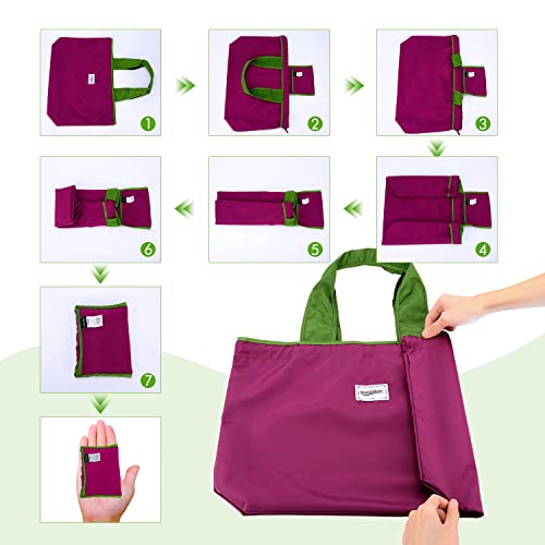 Mvscocean Reusable Grocery Bags, Colorful Shopping Bags,Machine Washable,Foldable,Durable,Lightweight,Set Of 3 (Fuchsia,Lake Blue,Purple) #TOP5