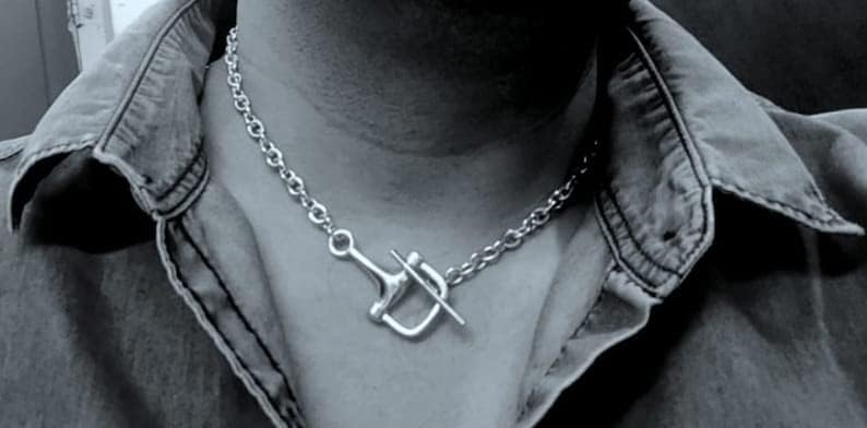 Horse Snaffle Bit Shape Necklace In Solid 925 Sterling Silver, Good Luck Necklace, Necklace Solid, Horse Jewelry Necklace With Chain