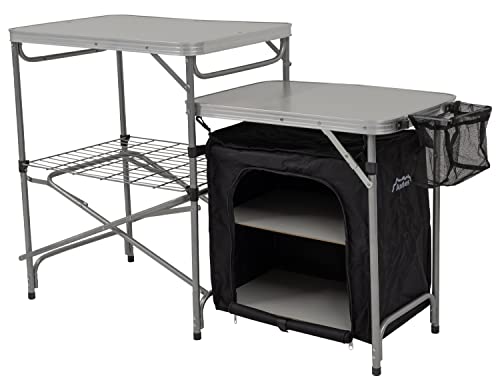 Andes Camping Field Kitchen Worktop Table Stand With Cupboard