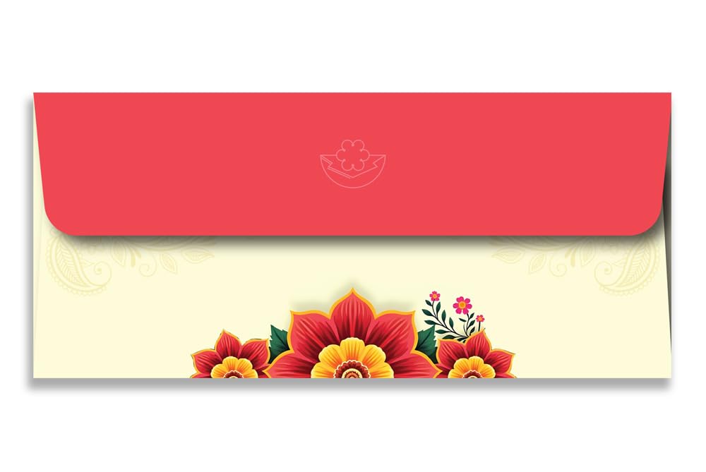 Mehta Envelope Mfg Co. Shagun Lifafa/Money Gift Envelope Digital Print in Pearl Finish 200 GSM Thick Paper Size : 18.41 x 8.25 cm (7.25 x 3.25 Inches) Pack of 10 SKU ME-01075 1