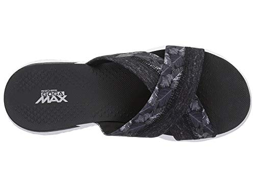 Skechers Performance Women's On The Go 400 Tropical Flip Flop, Black/White Tropical, 10 M US