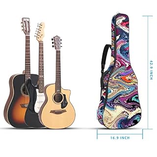 Étui rembourré pour guitare acoustique classique Motif fleurs Violet/jaune foncé, Multicolore 07, 42.9×16.9×4.7 in… - Les Beatles, Paul McCartney, John Lennon, RIngo Starr, George Harrison Étui rembourré pour guitare acoustique classique Motif fleurs Violet/jaune foncé, Multicolore 07, 42.9x16.9x4.7 in… – Image 5