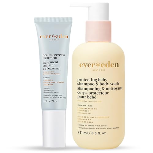 Evereden Healing Eczema Treatment for Babies, FSA Eligible and Protecting Baby Body Wash and Shampoo | Clean & Gentle Baby Care | Non - Toxic and Fragrance Free