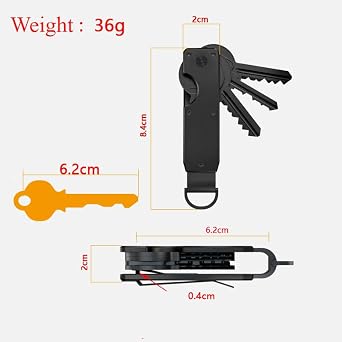 Key Organizer Compact Key Holder Metal Key Chain with Compass Minimalist