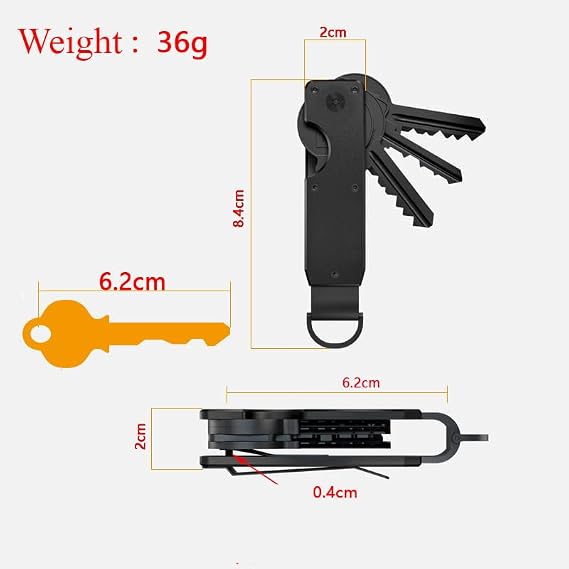 Key Organizer Compact Key Holder Metal Key Chain with Compass Minimalist