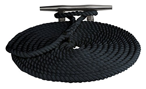 Sea Dog 302112030BK-1 Double Braided Nylon Dock Line, 1/2