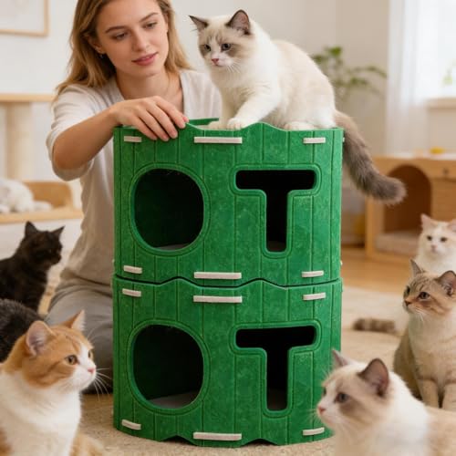 Caverne pour chat lit douillet et maison semi-fermée d'hiver - 8