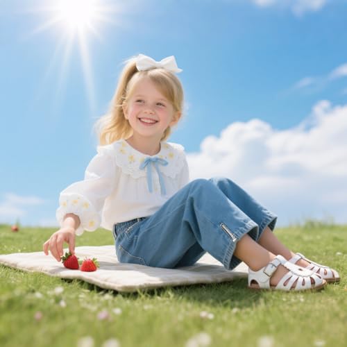 Image of Otter MOMO Girls Open Toe Princess Flat Sandals with Comfort Sole Summer Sandals