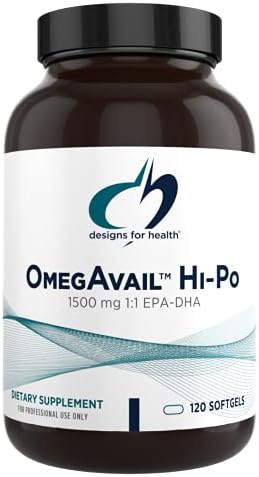 Designs for Health OmegAvail Hi-Po - TG (Triglyceride) Omega-3 Fish Oil Supplement, 1500mg EPA/DHA per Serving with Lemon + Vitamin E to Minimize Fishy Taste (120 Softgels)