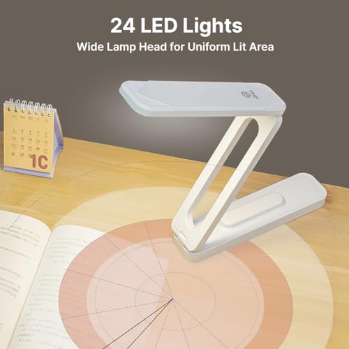 Image of pTron 6W EaseMate Study Lamp L2, 6Hrs Runtime max., Seamless Dimming, 3 Colour Modes, Adjustable Brightness Levels, Table Lamp for Study, 2-Fold Elbow Design, Wall Mountable, Type C Charging