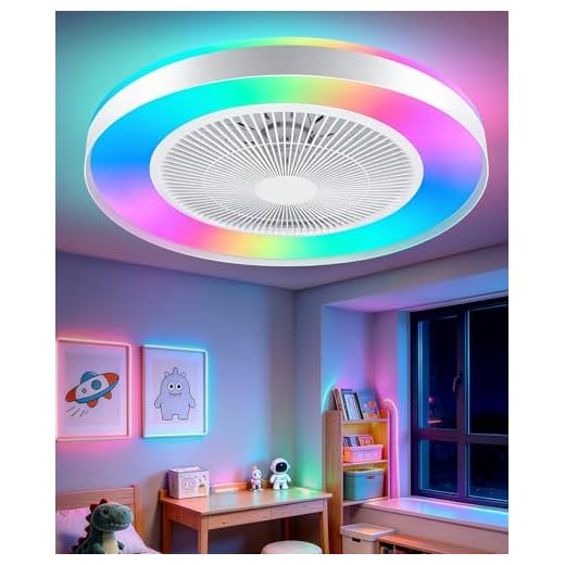 Metal Ceiling Fan with Light, 20” Kids Caged Fans with Remote & APP Control, Smart Low Profile LED Fan Light - RGB Color, Quiet Flush Mount DC Motor, Ideal for Bedroom/Living Room/Kitchen, White