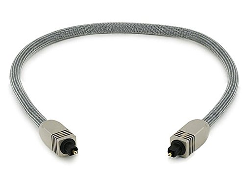 Monoprice Digital Optical Audio Cable - 1.5 Feet - Silver | Premium S/PDIF (Toslink) | Heavy Duty Mesh Jacket, Metal Connector Heads, For Play Station, Xbox one, Home theater & More