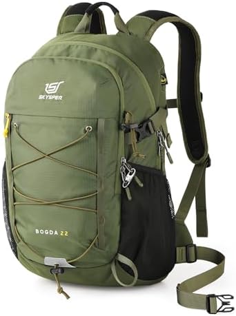 SKYSPER 22L Wanderrucksack Herren Damen Trekkingrucksack Diebstahlsicher | Leichter Rucksack mit Belüftungsrücken aus Atmungsaktivem Air Mesh für Wandern Reisen Tagesausflüge