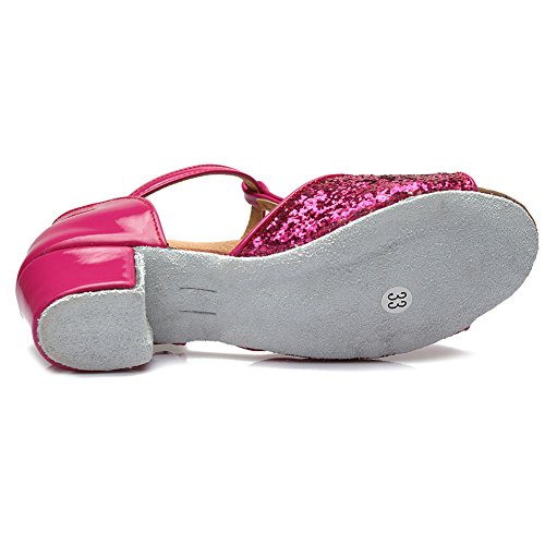 AOQUNFS Toddler Girls Latin Dance Shoes Low Heel Kids Salsa Ballroom Tango Dance Shoes,6083