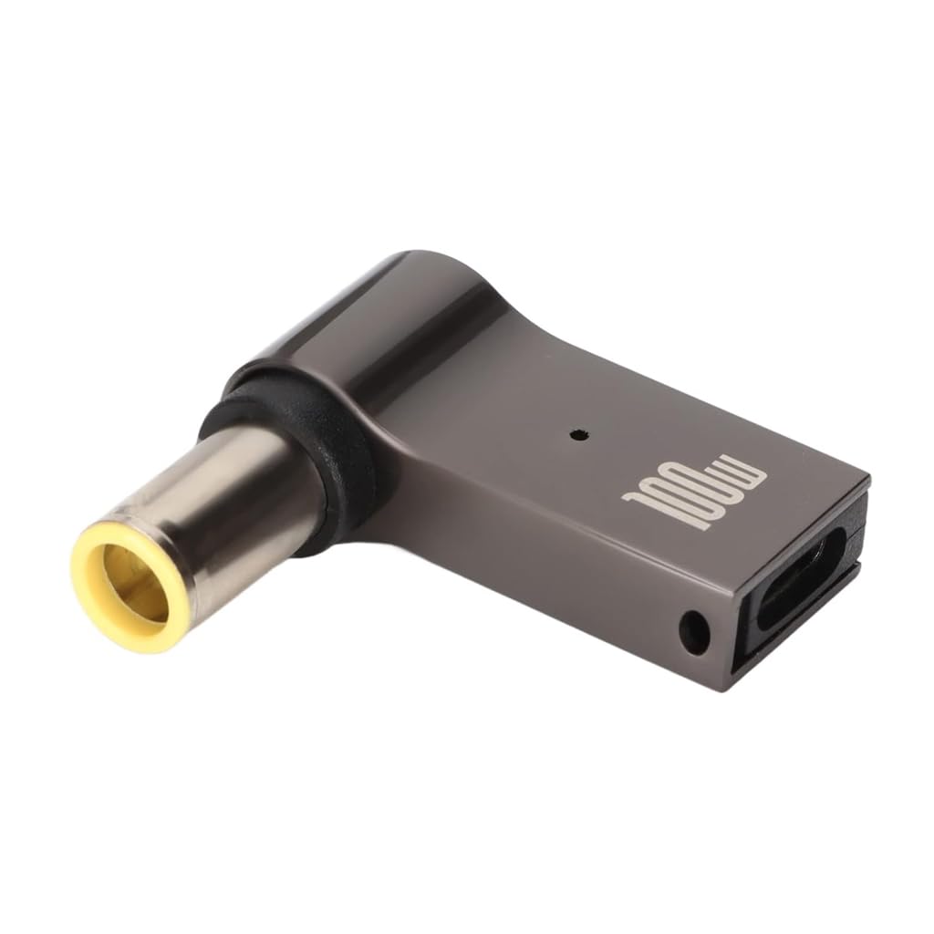 100W Type C Fast Laptop Charging Adapter Converter for HP, Male 5.5×1.0mm to Type C Female, LED Light Indicator Charger Connector