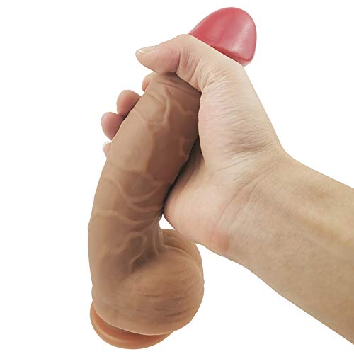 9 Inch Realistic Dildo Lifelike Dick for Woman with Strong Suction Cup Hands Free, Waterproof Adult Toys - Flesh Color