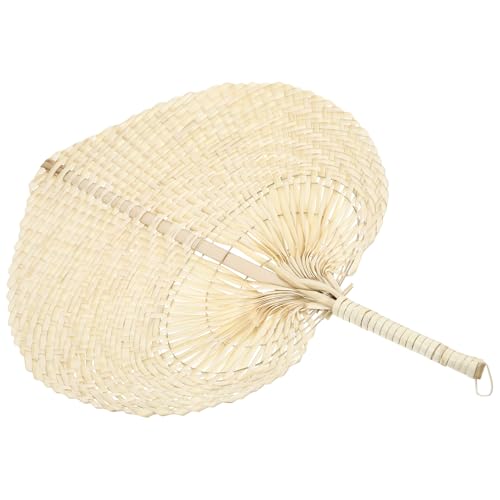 DOITOOL 2pcs Handmade Palm Leaf Fans Natural Woven Summer Cooling Props for Wedding Decor Photography Party Favor Wall Decorations