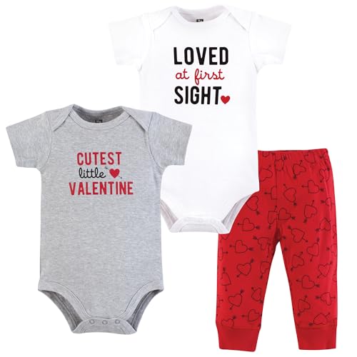 Hudson Baby Unisex Cotton Bodysuit and Pant Set Cutest Valentine 3-6 Months