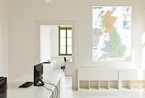 Political Map of the UK - Size A0-84.1 x 118.9cm - Paper Laminated
