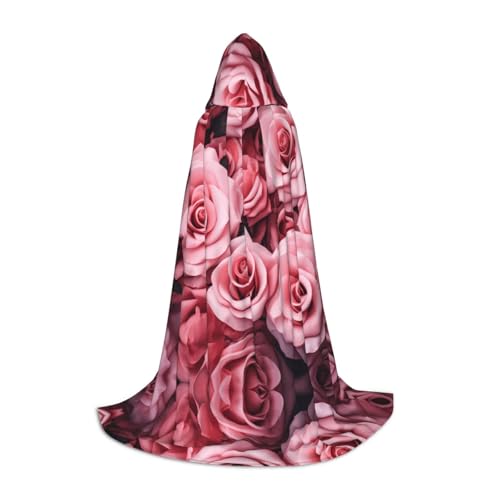 WBQLSL Petite cape à capuche Misato's Rosebud imprimée pour cosplay, costume, accessoire de fête essentiel, tailles S/M/L (unisexe)