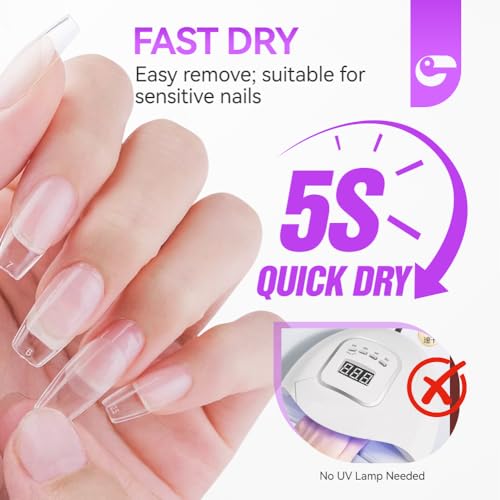 Strong Adhesive Nail Glue Tips: Gelike EC Acrylic Quick Apply Art 10ml Pink
