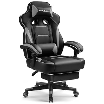 GTPLAYER Gaming Chair for Adults, Big and Tall 350LBS Heavy Duty Office Chair, Ergonomic High Back Lumbar Support and Recliner for Back Pain Relief, Sky Gray - product image 1