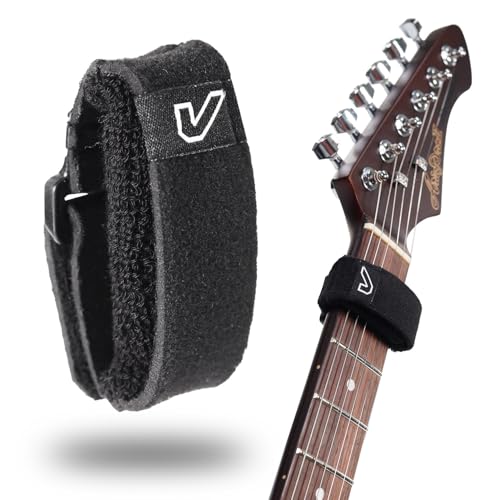 Gruv Gear FretWrap, Fret Wrap, String Dampener, Bass Mute, Guitar Fret Wrap, Acoustic Mute, GruvGear, Damper, Electric Guitar FretWrap, Resonance for Tapping & Recording - Pack of 1, Black Large