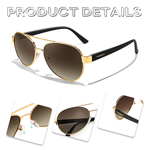 Image of FEISEDY Classic Aviator Sunglasses for Women Pilot Polarized Sunglasses Men UV400 Protection for Driving Fishing Golf B4109
